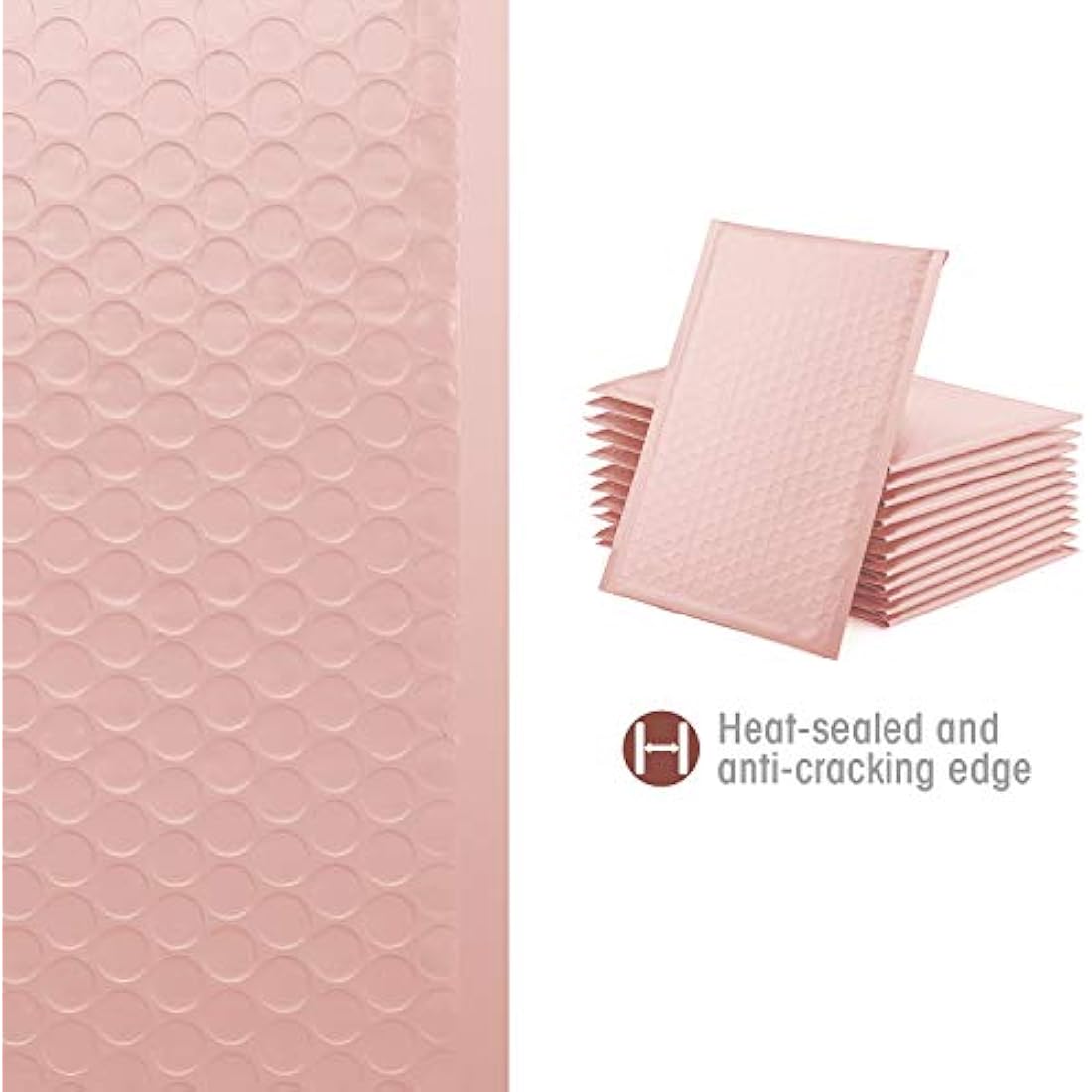 Switory 25Pcs Padded Envelopes, 15.3x22.9cm Bubble Mailers with Easy Tear Strip Peel and Seal Mailer Bags Postal Wrap Envelope Cushioned Protective Packaging, Pale Pink (Inside Size: 15.3x22.9)