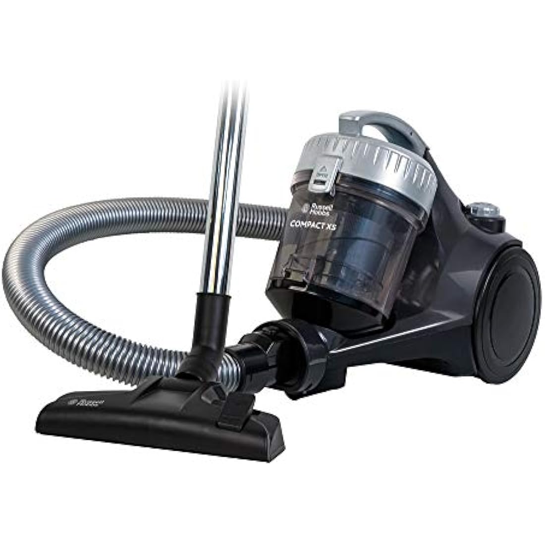 Russell Hobbs Cylinder Vacuum Cleaner COMPACT XS 1.5 Litre Grey & Silver with 3 in 1 Multi-Tool, Triple Filtration 700W Ultra Compact, 2 Year Guarantee RHCV1611