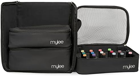 MYLEE Gel Polish Carry Case – Nail Polish Storage Organiser, Holds 84 Nail Polish Bottles, 3X Removable Trays, Travel Friendly Bag, Nail Technician Case, Foam Insert, Professional & Home Use