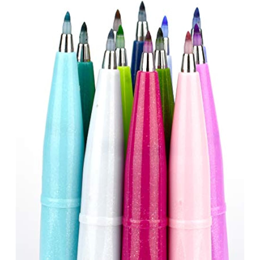 Pentel Brush Sign Pen SES15C - Brush Nib - Fibre Tip - Full Range Set - 24 Pens