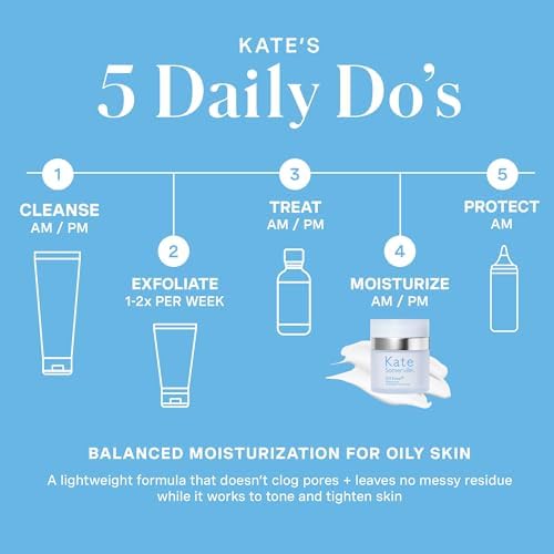 Kate Somerville Oil Free Moisturiser - Clinically Formulated for Oily Skin - Lightweight, Non-Greasy, Fast-Absorbing, Hydrating Daily Face Cream, 50ml