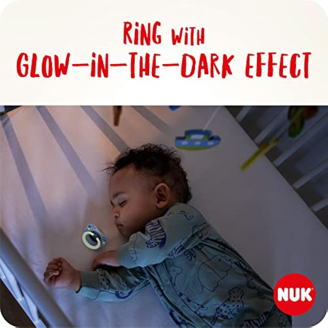 NUK Signature Day & Night Baby Dummy | 0-6 months | Soothes 95% of Babies | Heart-Shaped BPA-Free Silicone Soothers | Glow-in-the-Dark | Stars | 4 Count