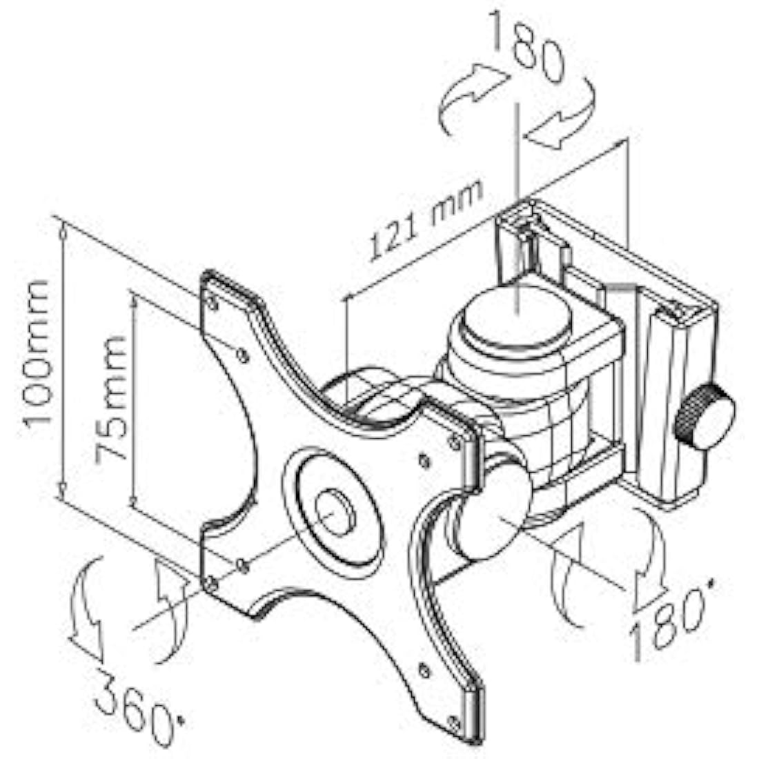 Newstar FPMA-W250BLACK TV/Monitor Wall Mount (2 pivots & tiltable) for 10"-30" Screen - Black