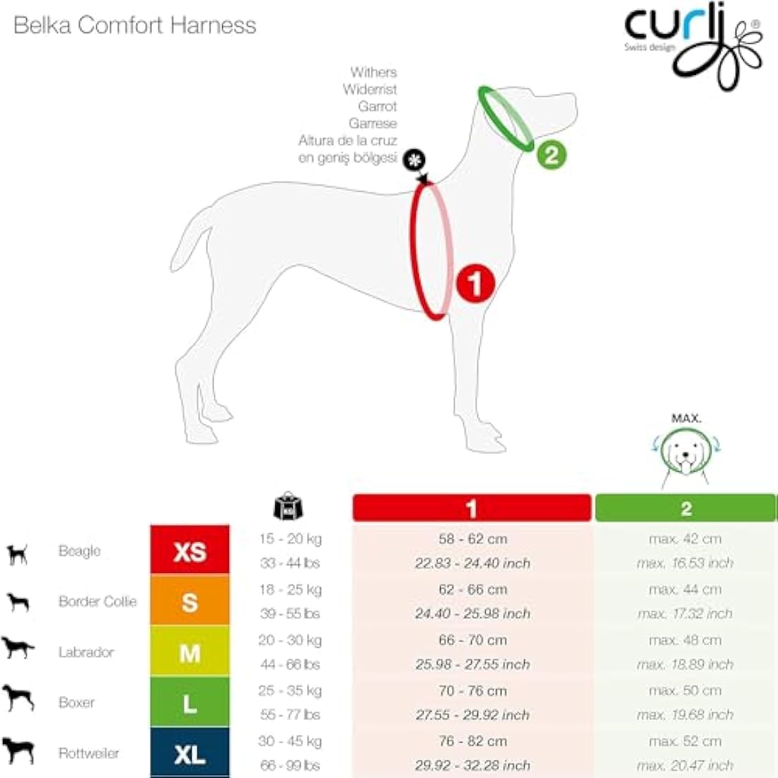 Curli Belka Comfort Harness Black XS