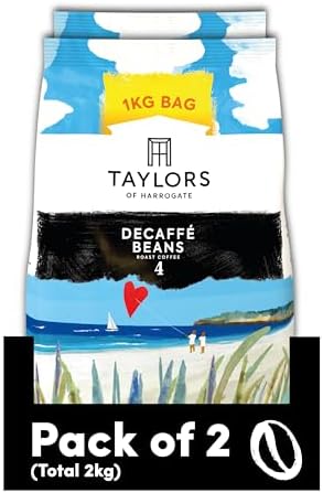 Taylors of Harrogate Decaffé Coffee Beans, 1 kg (Pack of 2 - Total 2kg)