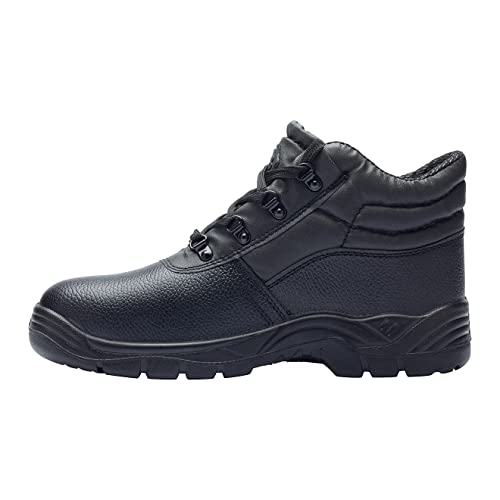 Blackrock Chukka Work Boots, Safety Boots, Safety Shoes, Steel Toe Cap, Mens Womens Ladies, Work Shoes, Black, Gardening, Lightweight, Leather, Wide Fit, Non Slip, On Site - Size 3