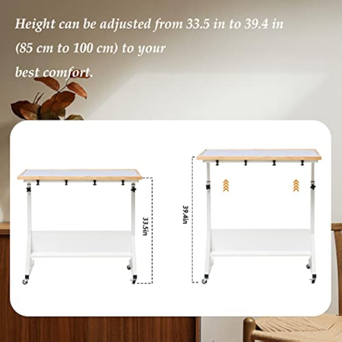 Tektalk Jigsaw Puzzle Table Puzzle Board with Cover Puzzle Easel Tilting Table with Height Adjustment, Enclosed with 4 Wheels, for Up to 1500 Pieces