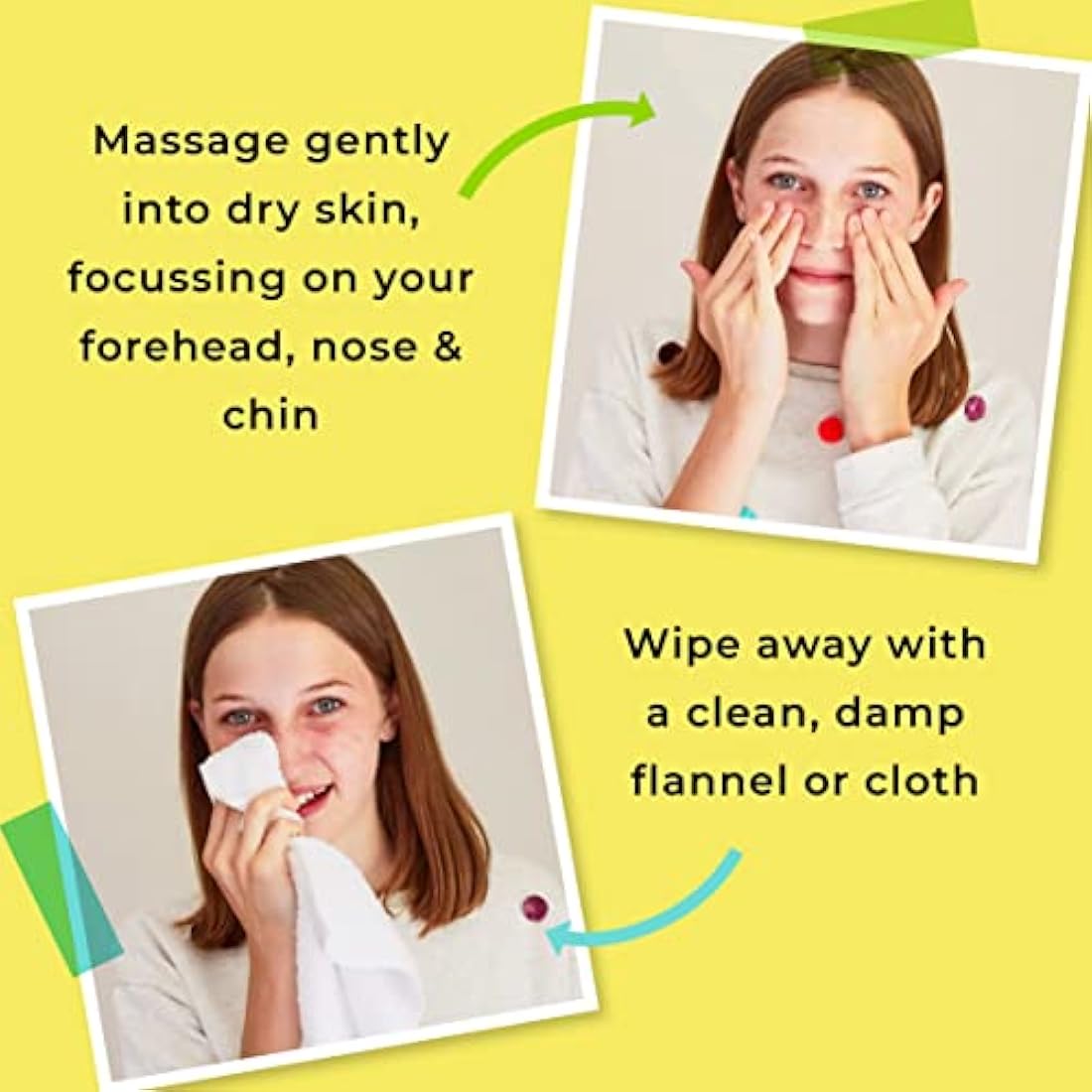 Spots & Stripes - Teen Skincare Duo for Girls, Effective and Natural Essentials for Teen and Young Skin, with Virgin Coconut, Cucumber and Aloe Vera, Super Gentle, Combats Blemishes (150ml and 125ml)…