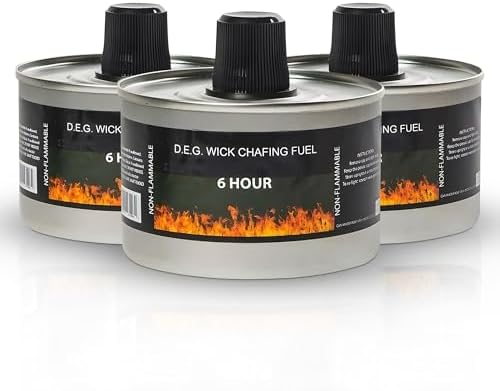 We Can Source It Ltd - Set of 1 Chafing Fuel Cans - 6 Hour Burn, Non-Flammable Liquid Wick Fuel - Safe, Re-Lightable, Cool-Touch Cans for Bain Maries, Chafing Dishes, Buffets & Catering Events