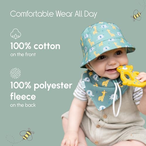 Ziggle - Bandana Dribble Bibs - Cotton Front Baby Bibs Newborn to 24 Months - Newborn Baby Gifts - Bibs For Comfortable Kids