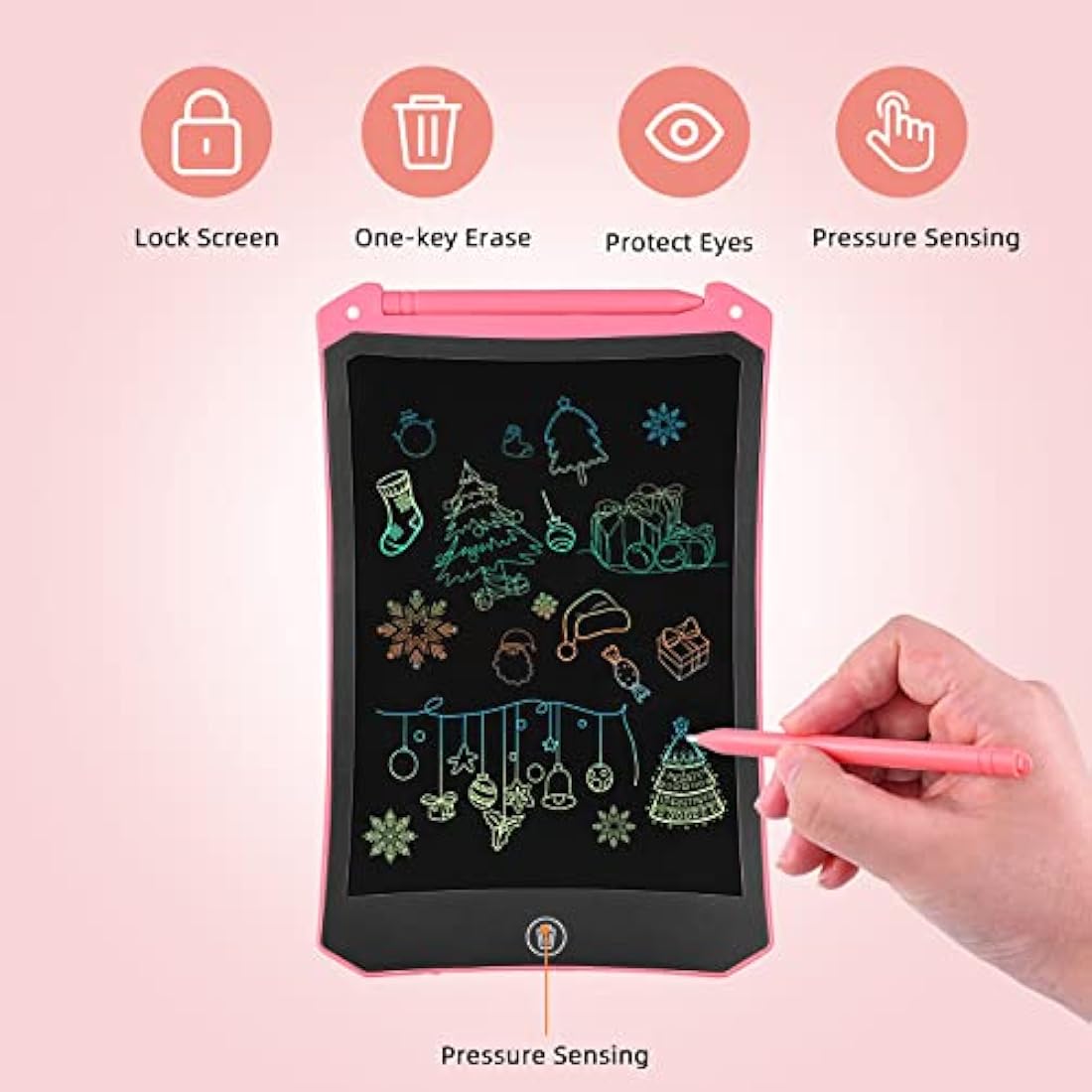 PINKCAT 2 Pack LCD Writing Tablet 8.5inch - Colorful Screen Doodle Scribbler Pad Drawing Board Learning Educational Toys - Gift for Kids 3-6 7 8 9 Years Old Girl Boy (Blue+Pink)