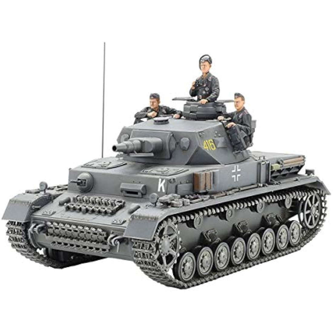 TAMIYA 35374-000 1:35 German Panzerkampfwagen IV Version F L24/75 mm, Model Kit, Plastic Kit, Assembly Kit, Detailed Replica, Unpainted, Grey
