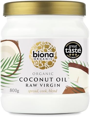 Biona Organic Raw Virgin Coconut Oil 800g - Great Taste Award 2024 Winner - Versatile Cooking Ingredient & Natural Beauty Product