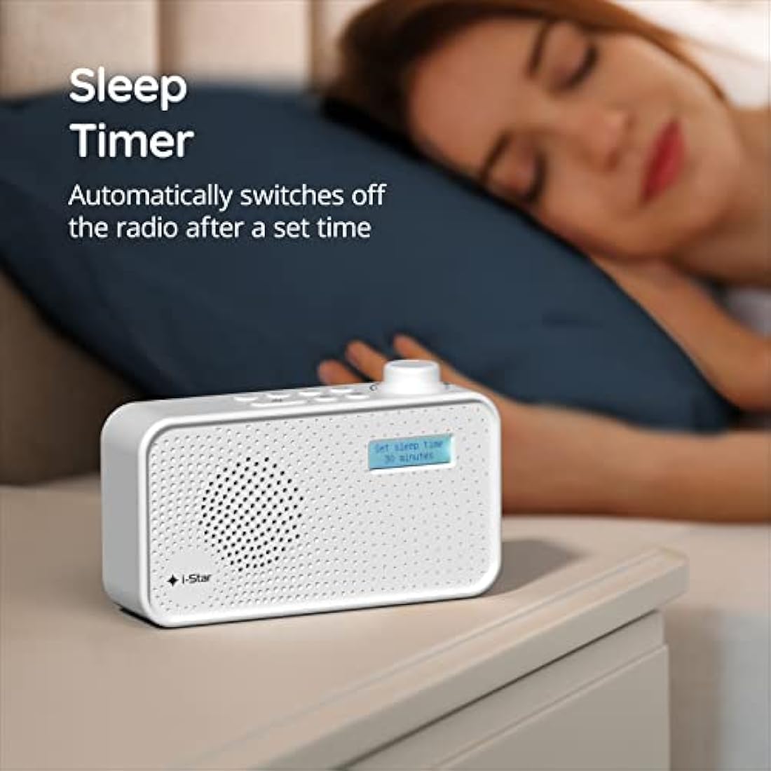 DAB Radio Portable, DAB Plus/DAB Radio, FM Radio Mains Powered or Battery, USB Charging, Clear LCD Display (White)