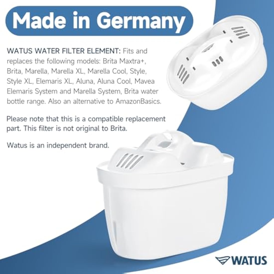Watus Water Filter Cartridges, for Brita Water Filter Cartridges, Brita Maxtra Pro, Maxtra Plus, Made in Germany, Reduces Lead, Chlorine, Heavy Metals and Limescale in Water (12)