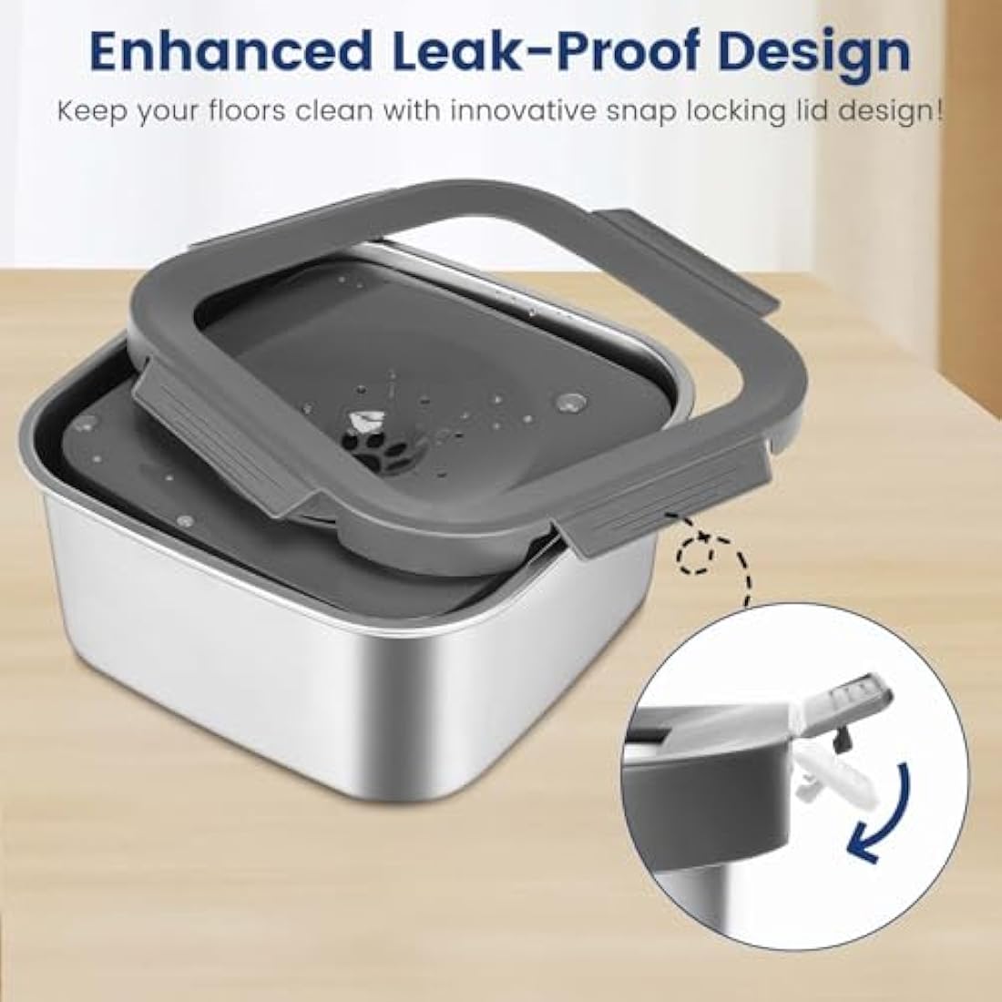 PETTOM 4.5L Stainless Steel Dog Water Bowl Non Spill Extra Large, Non Drip Dog Water Bowl for Dogs Slow Drinking, No Splash Metal Water Bowl for Dogs, Anti Spill Pet Vehicle Carried Travel Water Bowl