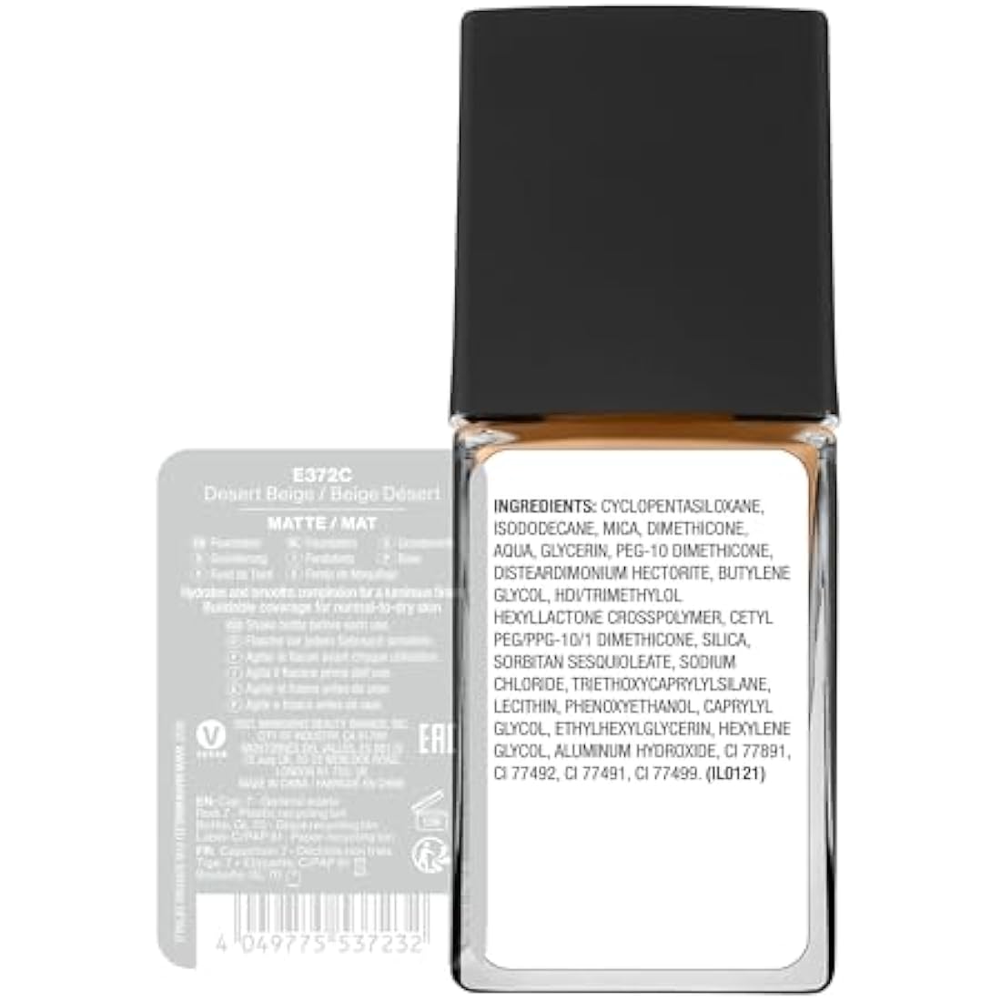 Wet n Wild, Photo Focus Foundation Matte, High-coverage Foundation with Light-adjusting Complex for a White Cast-free Effect and a Camera-ready Makeup, Matte Finish, Vegan, Desert Beige