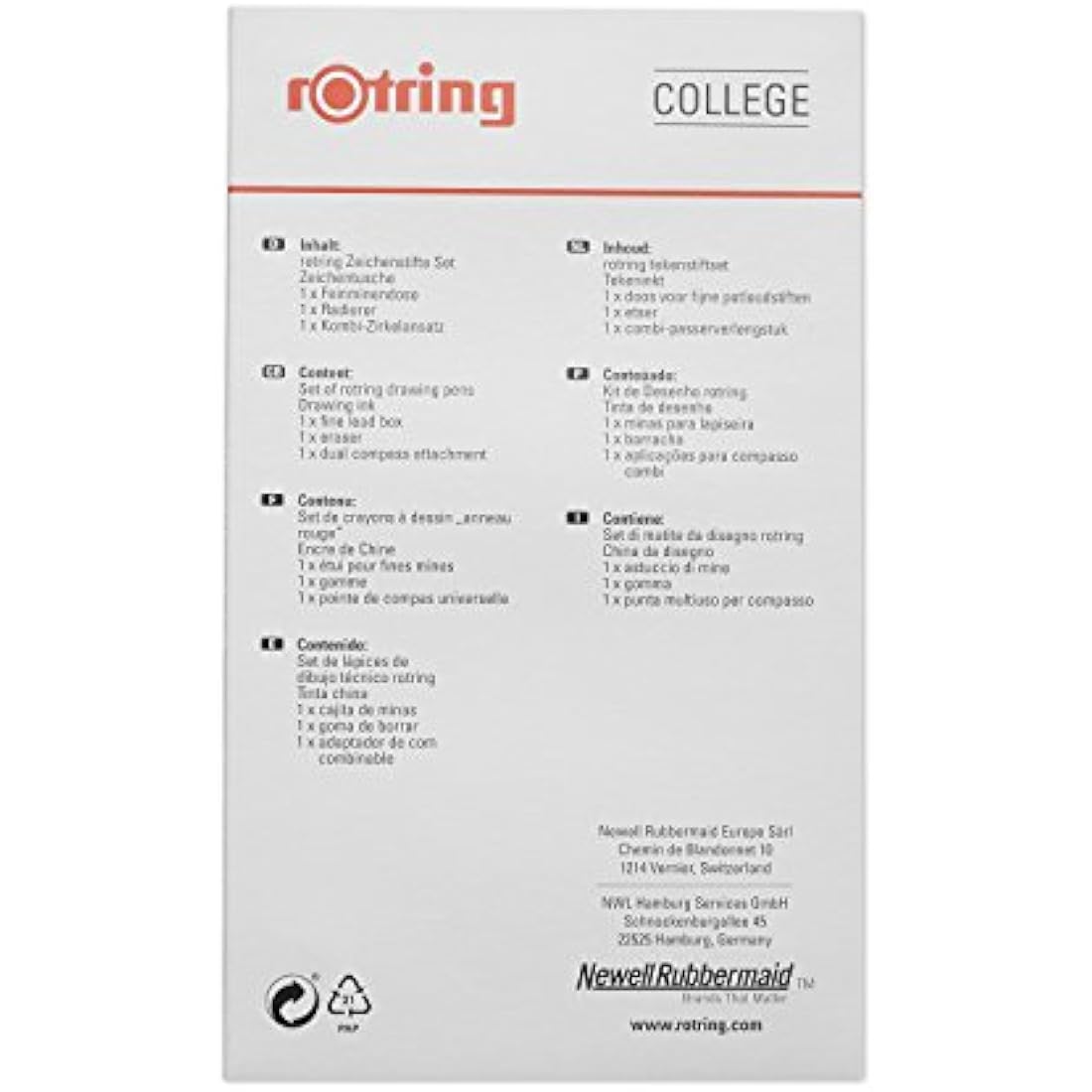 rOtring Isograph Fineliner Pen & Pencil College Set | 3 Technical Pens (0.20mm, 0.40mm, 0.60mm) and Mechanical Pencil (0.5mm) + Accessories