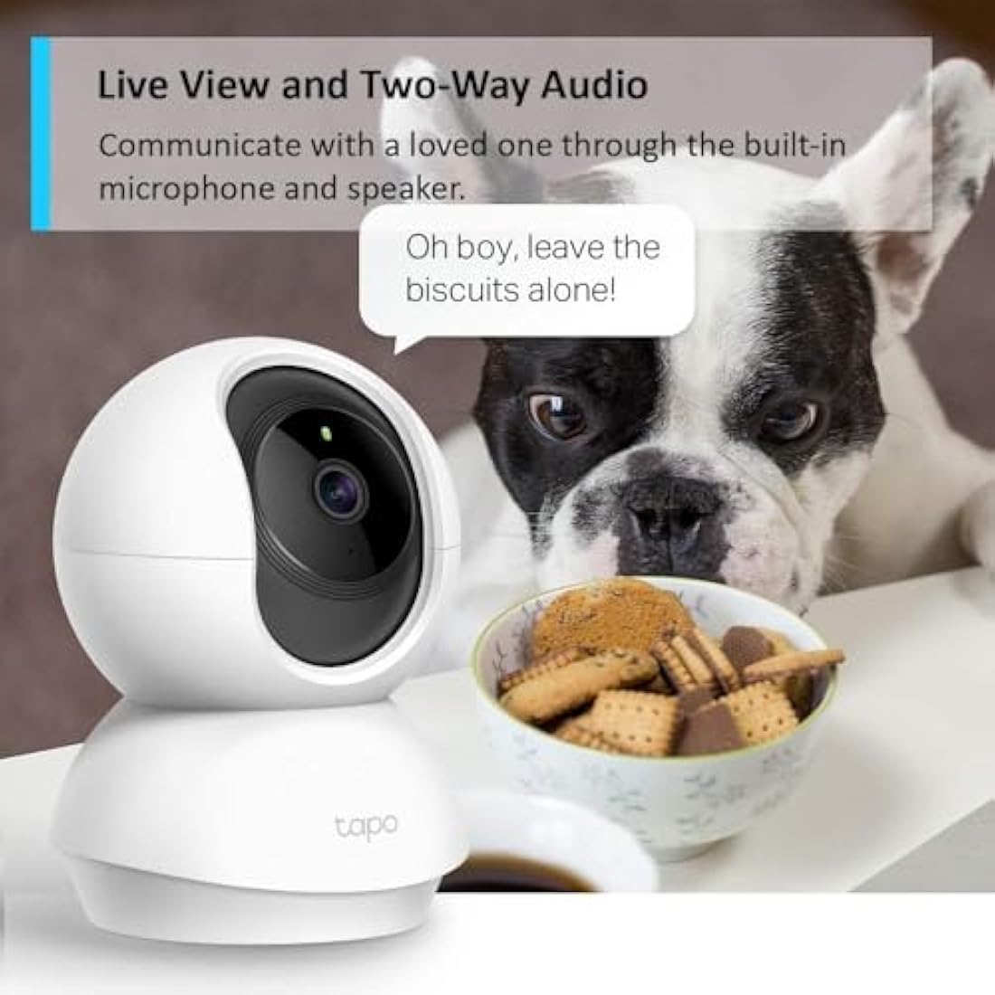 Tapo C200 1080p Pan/Tilt Indoor Camera, Baby Monitoring, Motion Detection, Customizable Privacy Mode, 2-Way Audio, Night Vision, Cloud and Local Storage, Works With Alexa and Google, No Monthly Fee