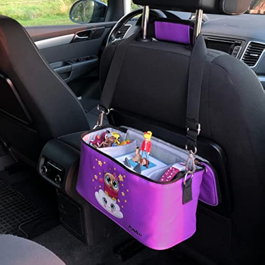 PUNALU Case for Toniebox, Space for 30 Tonies, Charger and Headphones Toniebox Bag (Owls Purple)