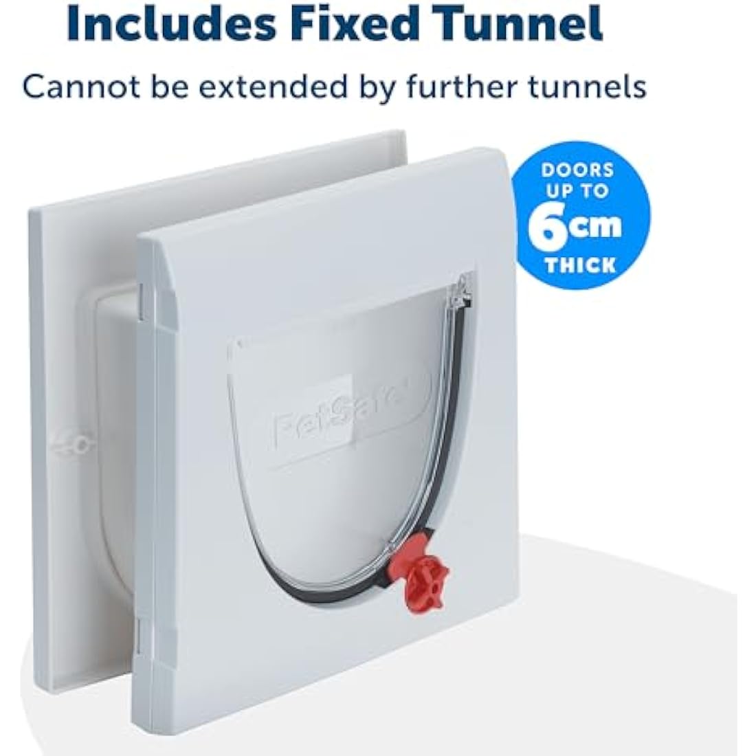 PetSafe Staywell Classic Manual 4-Way Locking Cat Flap – Cat door with 4 programmed locking settings, White, Tunnel included