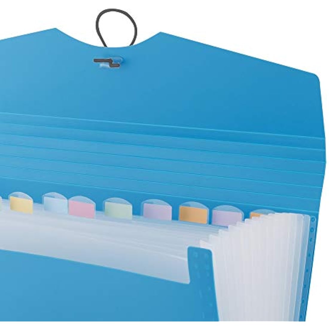 D.RECT | Expandable Expanding File | Document Organiser | Folders Expander for School - Office - Home | Expanding File Folders | Pockets Filing Box | 12 Compartments | Size: A4 | Colour: Blue 110390