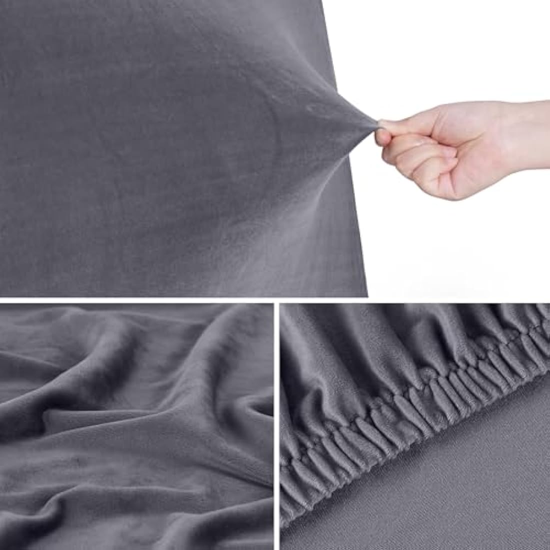 TAOCOCO Bed Headboard Covers, King Size Headboard Covers,Velvet All-inclusive Elastic Headboard Protection Cover for King/Double Bed,Grey Headboard Cover 150-170cm(Dark Grey)
