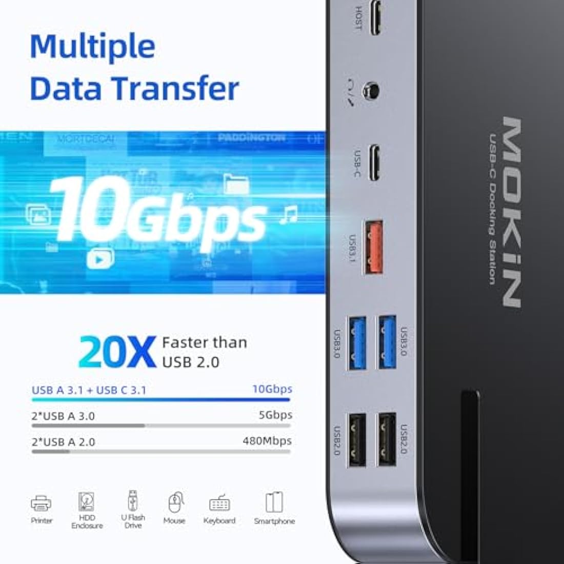 USB C Docking Station Dual Monitor with 65W Power Adapter 16 in 1 Laptop Docking Station Quad Monitor USB C Dock with Dual HDMI DisplayPort, VGA, 6 USB C/A, RJ45, 100W PD, Audio, SD/TF for Dell HP