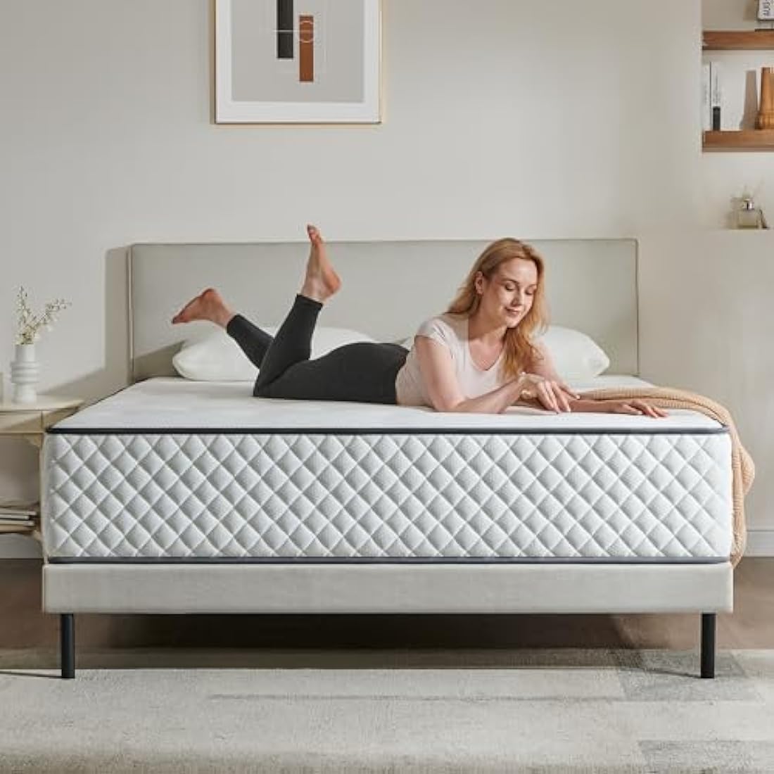 Sleremind Single Mattress | 7-Zone Hybrid Pocket Spring Medium-Firm Bed Mattress | Pressure Relief Technology & Cooling Gel Memory Foam (90×190×25cm)