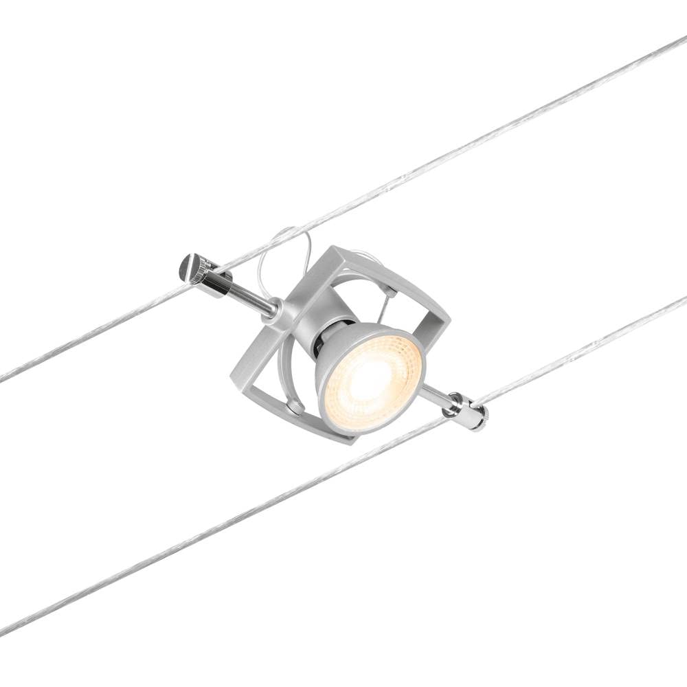 Paulmann 94430 CorDuo Lighting Set - Mac II DC, Max 5 x 10 Watt Extendable Wire Cable System Matt Chrome Plastic GU5.3