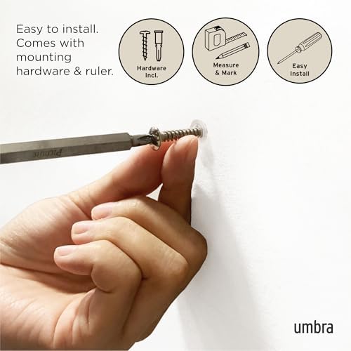 Umbra Flip 3-Hook Wall Mounted Coat Rack, Modern, Sleek, Space-Saving Coat Hanger with 3 Retractable Hooks to Hang Coats, Scarfs, Purses and More, Natural
