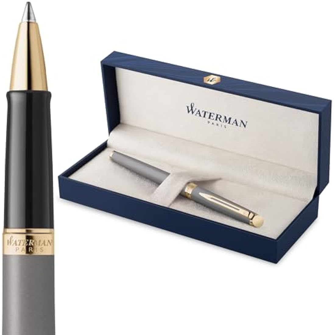 Waterman Hémisphère Rollerball Pen | Stone Grey (The Understated Edit Collection) | Fine Point with Black Ink | Gift Box