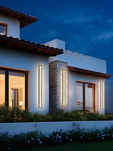 LED Black Wall Sconce Modern Exterior Garden Light 48W Ip65 Waterproof Wall Lighting 3000K Aluminum Outdoor Porch Light L150cm*1