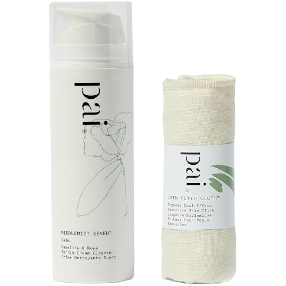 Pai Skincare Middlemist Seven Cream Cleanser 150ml, for Sensitive Skin, Gentle Face Cleanser with Camellia & Rose, Includes Organic Cloth, Sensitive Face Wash for Blemishes, Redness & Rosacea