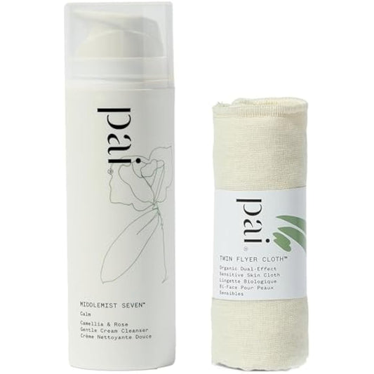 Pai Skincare Middlemist Seven Cream Cleanser 150ml, for Sensitive Skin, Gentle Face Cleanser with Camellia & Rose, Includes Organic Cloth, Sensitive Face Wash for Blemishes, Redness & Rosacea