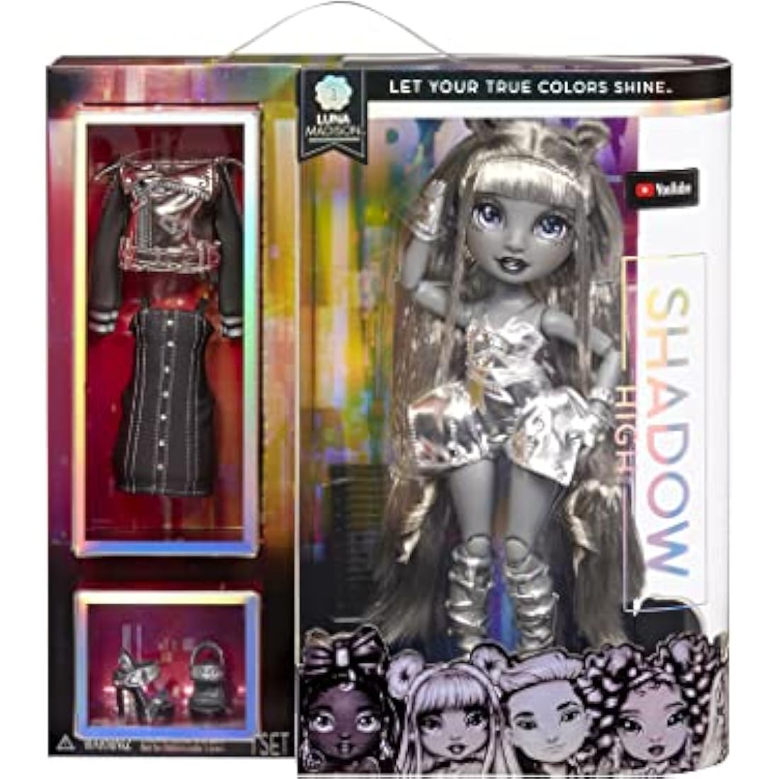 Rainbow High Shadow High Series - LUNA MADISON - Greyscale Fashion Doll With Beautiful Hair, Two Designer Outfits, & Accessories - Collectable - For Kids Ages 6+