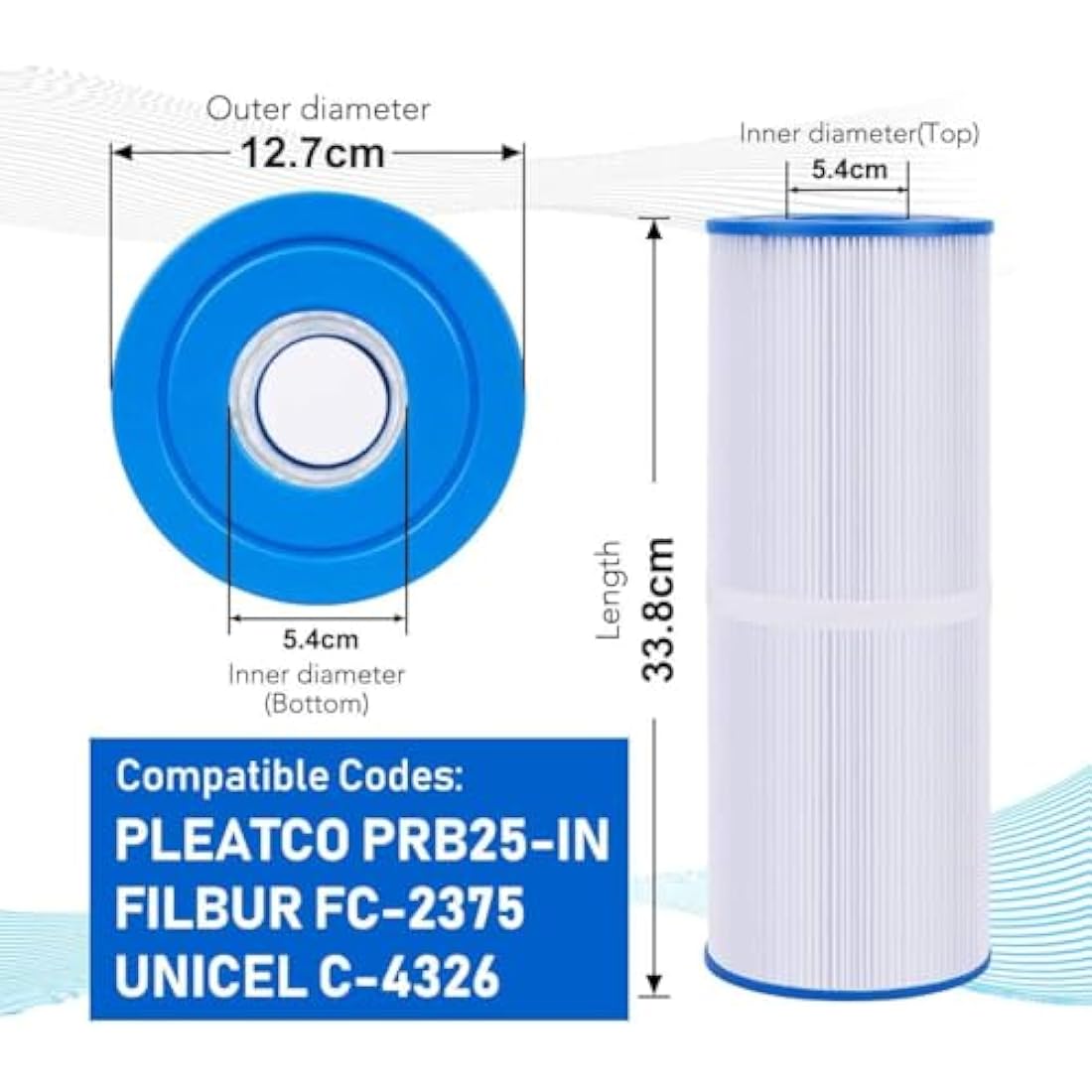 POOLPURE Spa Filters for Hot Tub replacement for Unicel C-4326, Filbur FC-2375, Pleatco PRB251N (invoice available)