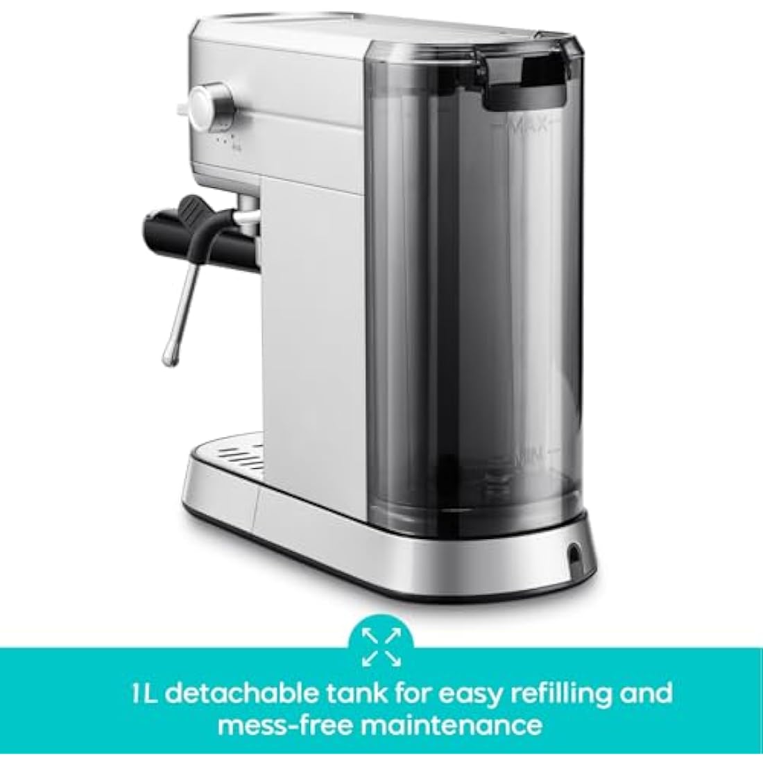 CASABREWS CM5418 Espresso Machine 20 Bar, Barista Espresso Maker with Steam Milk Frother, Stainless Steel Coffee Machine with 1L Removable Water Tank for Cappuccino, Latte, Silver