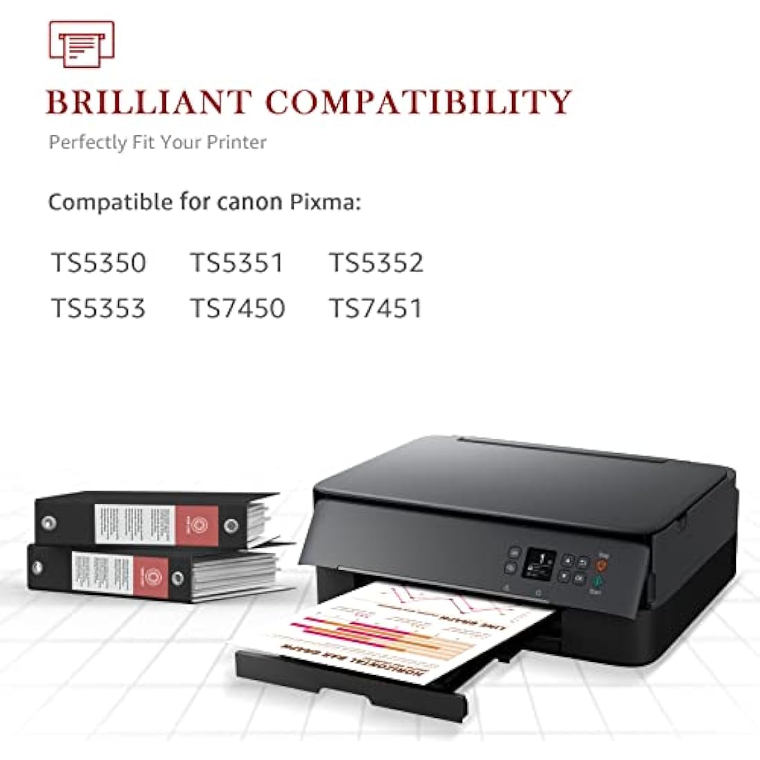 Toner Kingdom 560 561 XL Ink Cartridges Replacement for Canon 560 561 Ink Cartridges PG-560XL CL-561XL for Canon Pixma TS5350 TS7450 TS5351 TS7451 TS5352 TS5353 ink cartridges (1 Black, 1 Tri-Colour)