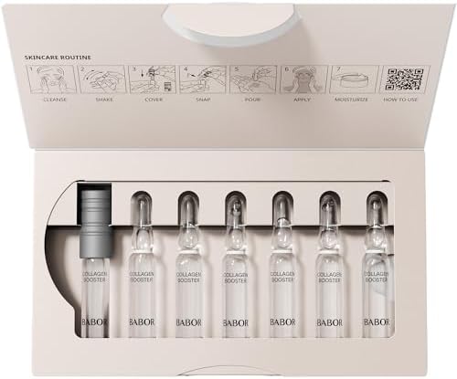 BABOR Collagen Booster Anti-Aging Serum Ampoules for the Face, with Tripeptides for Increased Elasticity and Smoothness, Vegan Formula, 7 x 2 ml Concentrated Ampoules