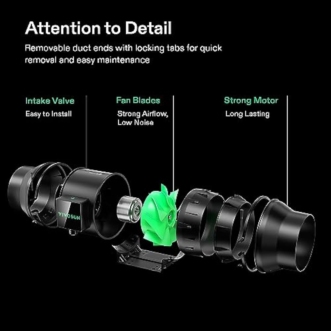 VIVOSUN Duct Fan 150 mm Extractor Fan 660 m³/h with E12 Speed Control Carbon Filter & 240 cm Air Duct AeroZesh G6 Exhaust Set Cooling and Ventilation System for Grow Tent