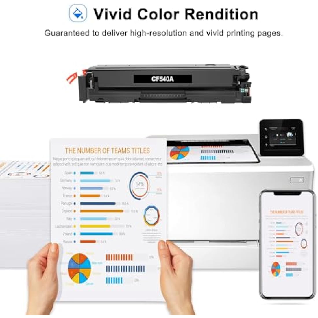 Toner Bank Compatible Toner Cartridge Replacement for HP 203A CF540A 203X CF540X Color LaserJet Pro MFP M281fdw M254dw M280nw M254nw M281cdw M254dn M281fdn M281 (Black,Cyan,Yellow,Magenta, 4-Pack)