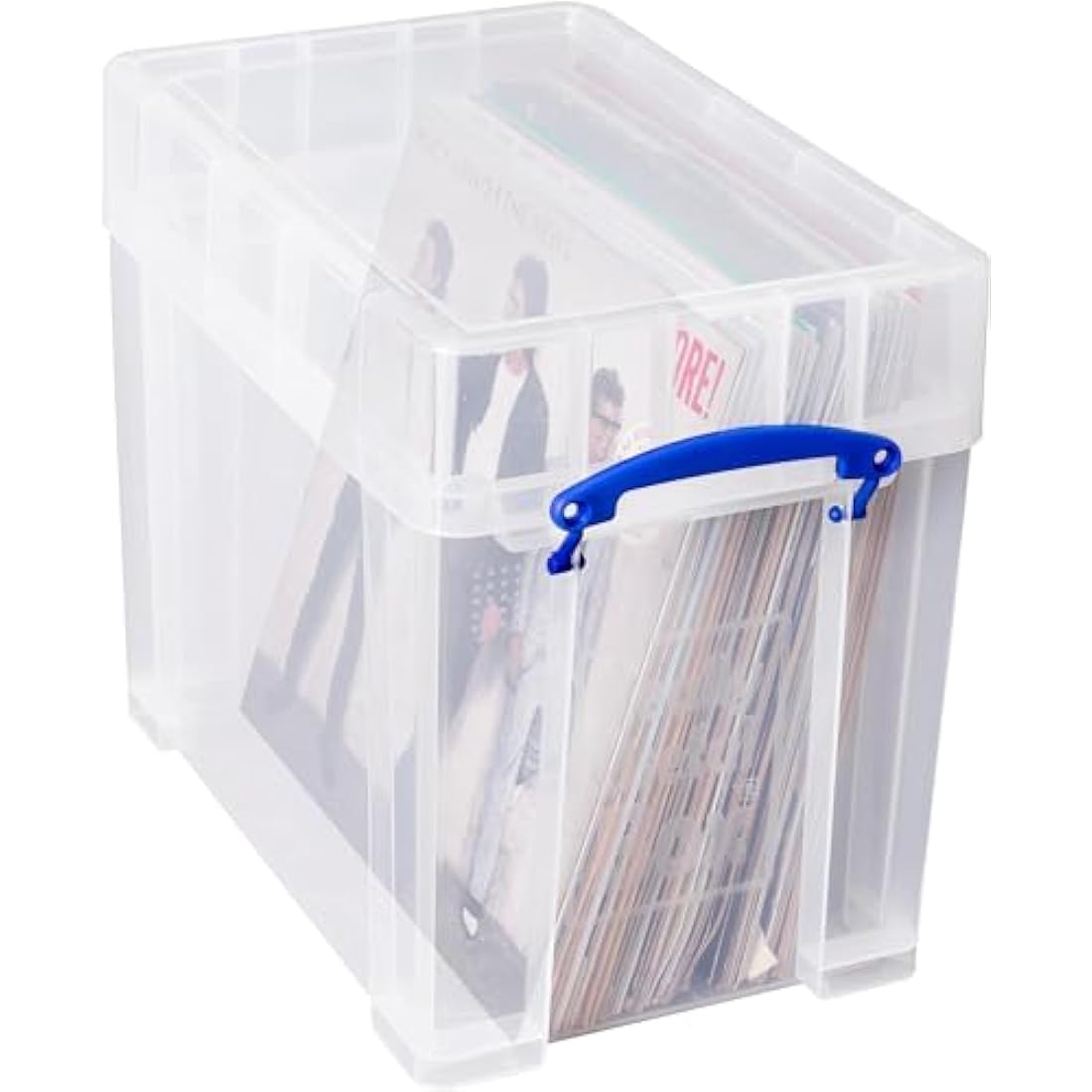 Really Useful Plastic Storage Box 19 Litre with XL Lid Clear - Secure, Transparent, and Stackable Storage Solution for 12" Files (‎39.5 x 33 x 25.5 cm)
