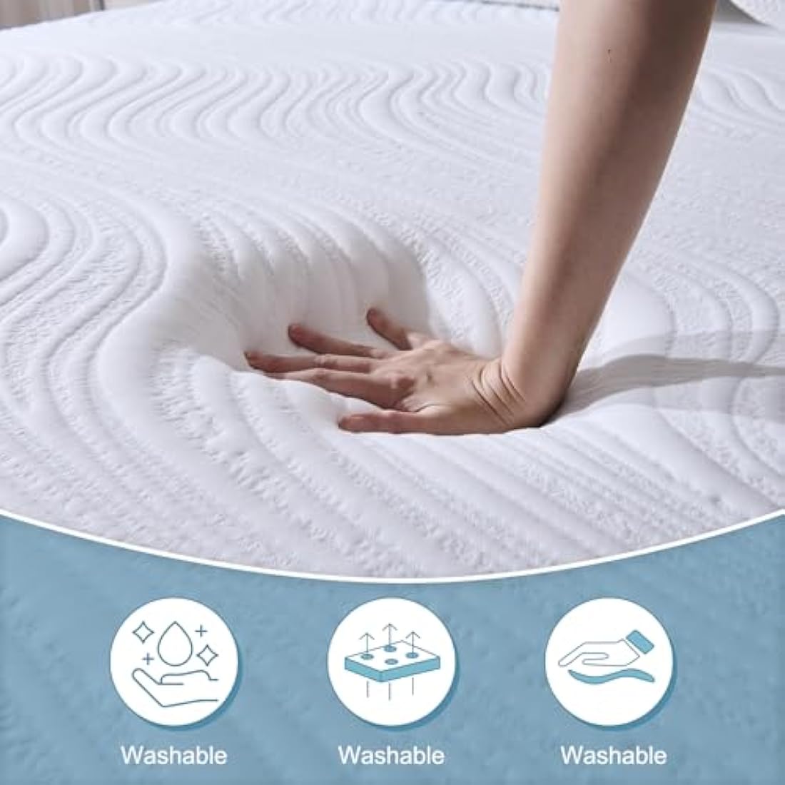 Hiimgo Single Mattress (90x190x20cm) – 20cm Medium Firm Memory Foam Mattress with Carved Knitted Cover for Pressure & Back Pain Relief
