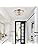 WUZUPS Crystal Chandelier Flushmount Ceiling Light Modern Lighting Fixture for Bedroom Hallway Bar Kitchen Bathroom, H 21 x W 33, Black, G9 Base