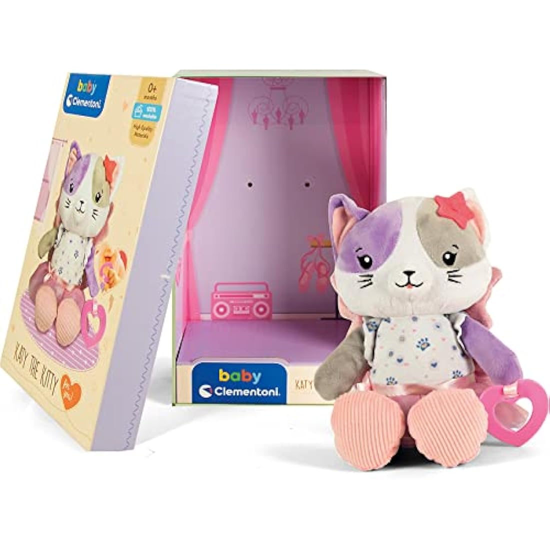 Clementoni Baby 17420, Katy the Kitty Plush Toy for babies, Ages 0 months Plus