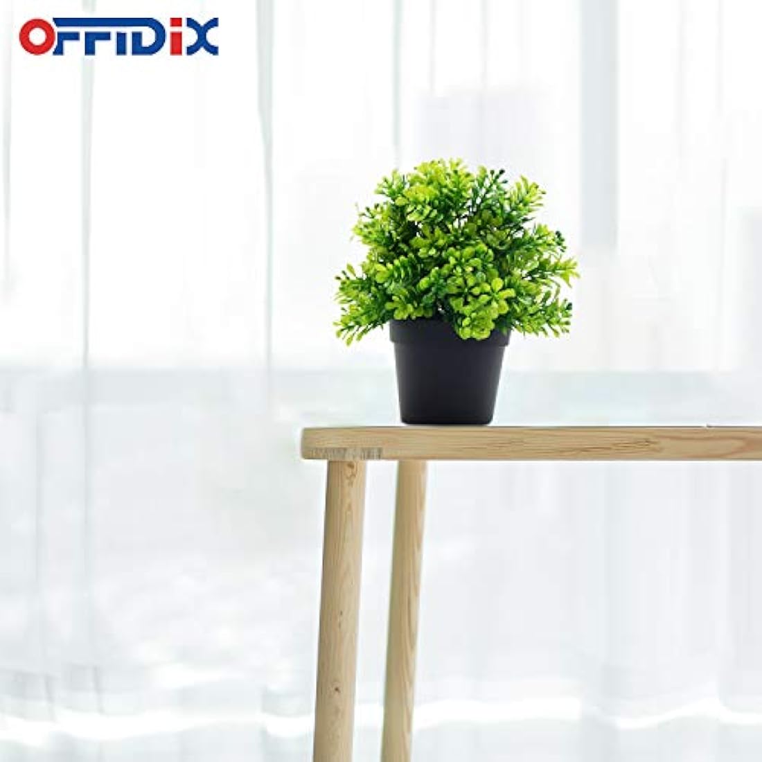 OFFIDIX Artificial Plants with Vase Mini Plastic Eucalyptus Plants for Home Office Decoration Faux Plastic Plants with Pots Fake Plant Indoor (Small Leaf)