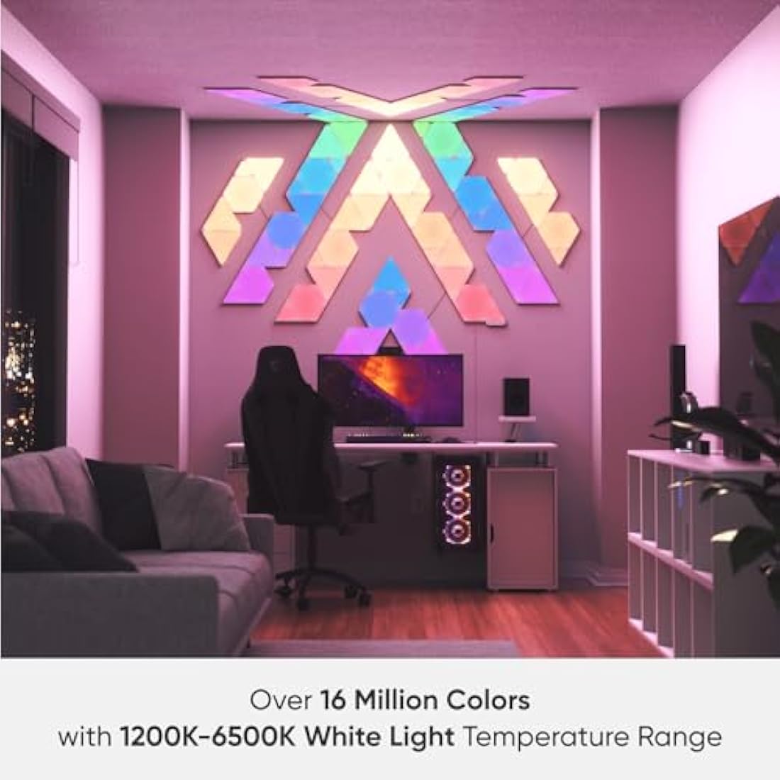 Nanoleaf Shapes Triangle Expansion Pack, 3 Additional Smart Light Panels LED RGBW - Modular Wi-Fi Colour Changing Wall Lights, Works with Alexa Google Assistant Apple Homekit, for Room Decor & Gaming