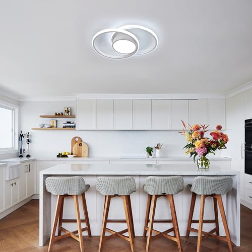 Comely LED Ceiling Lights, 42W 4800LM Lighting Fixture, Dia 40cm Round Modern Design Ceiling Lighting for Hallway Balcony Bedroom Corridor, Cold White 6500K