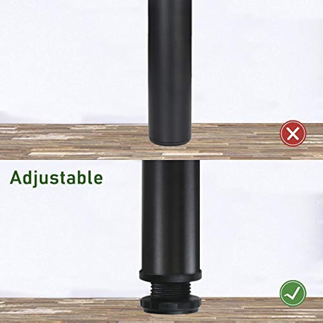 QLLY Table Legs 70cm/27.5 inch Adjustable Metal Desk Legs, 4 Pcs Furniture Legs, DIY Office Table Leg (70cm, Black)